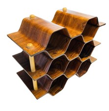 Vtg MCM Danish Modern Mid Century Torsten Johansson Rosewood Bentwood Wine Rack