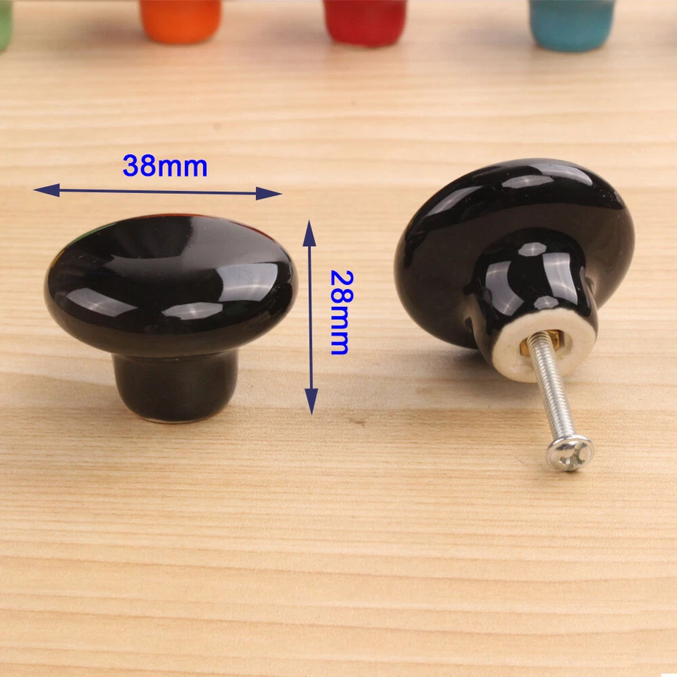 1-32PCS Ceramic Door Drawer Knobs 38mm Dia Round Porcelain Cupboard Pull Handle - Image 4 of 4