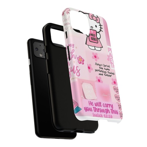 Cute Hello Kitty Phone Case with Inspirational Bible Quote - 第 194/265 張圖片