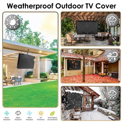 Cubierta de TV Exterior 30-65 pulgadas 600D Protector de Televisión Impermeable para Pantallas Planas - Imagen 6 de 10