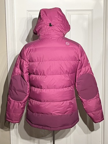 Marmot 700 Fill Duck Down Women's Puffer Ski Jacket Color Pink Sz L Detach Hood - Picture 5 of 22