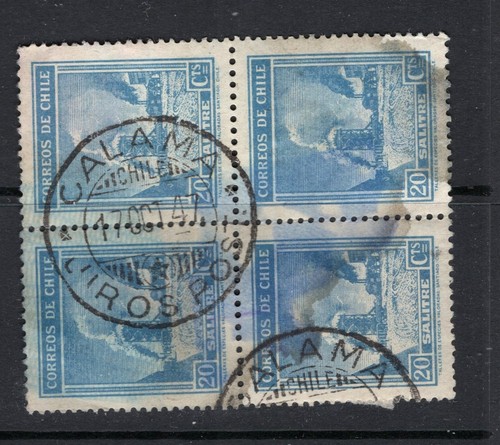 CHILE Kleinstadtstempel CALAMA auf 4er Block