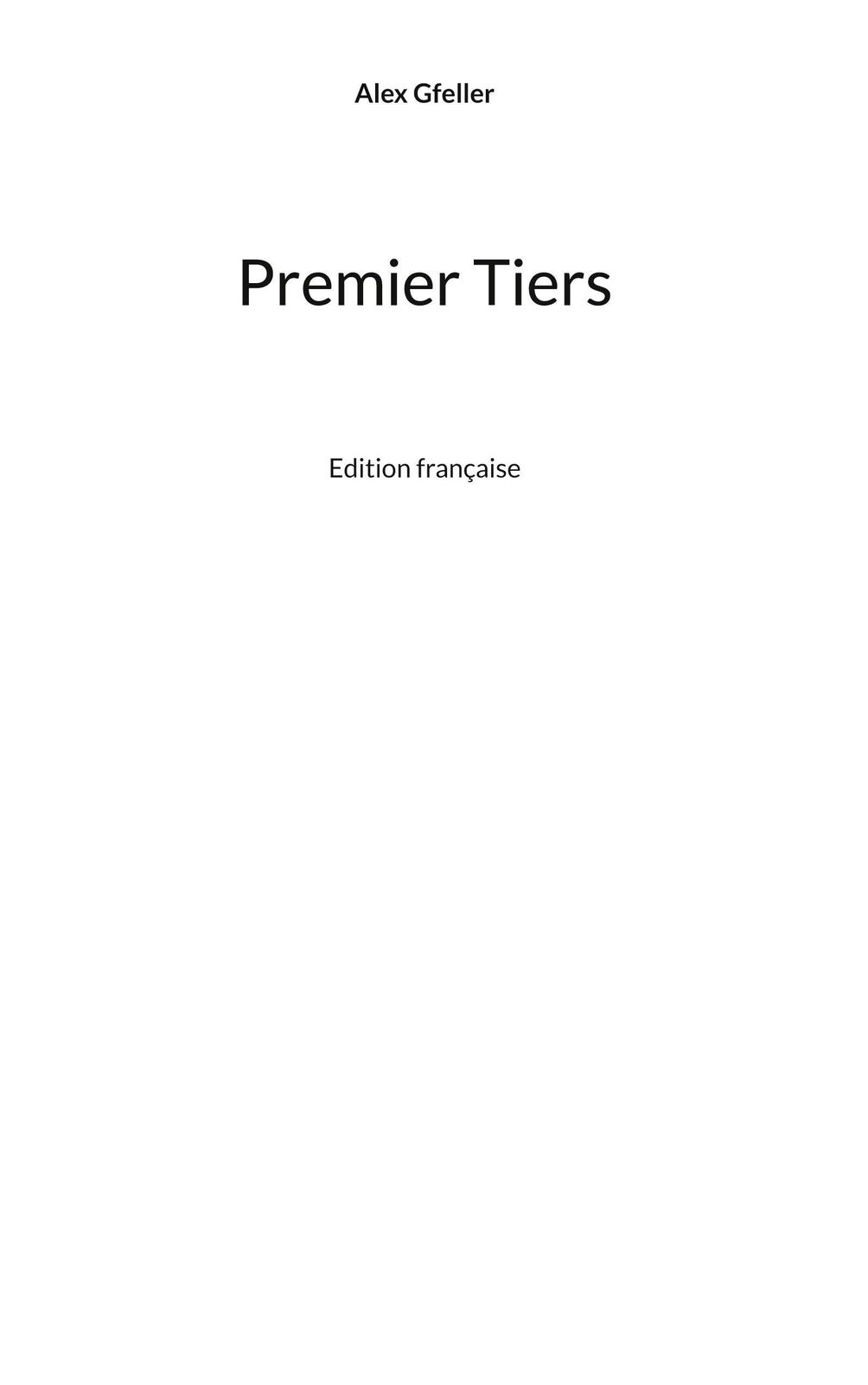 Thumbnail - Premier Tiers - Alex Gfeller - 9783755729990