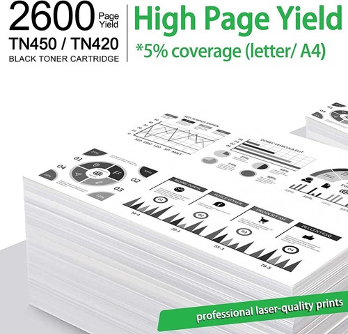 20PK TN450 TN420 Toner Cartridge for Brother MFC-7360N MFC-7460DN DCP-7065DN - Picture 3 of 12