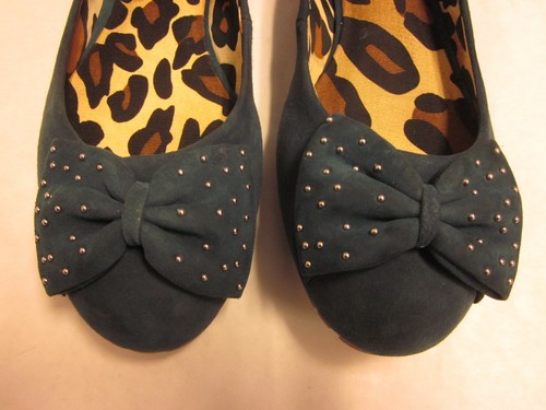 Jessica Simpson Betrice Dark Teal Blue Suede Flat - Picture 9 of 10