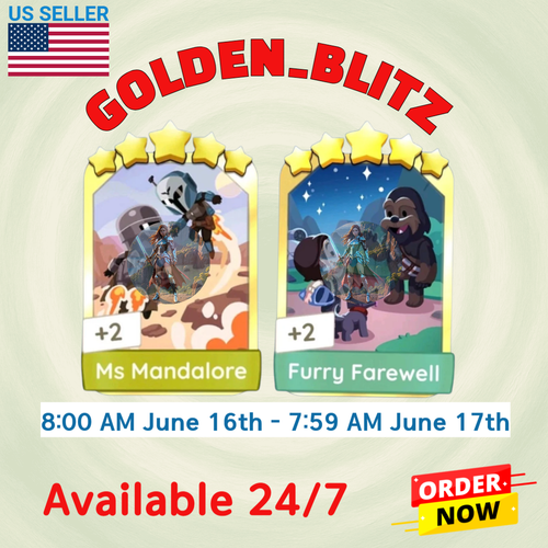 Ms Mandalore & Furry Farewell :- Gold Blitz - Mono_Poly_Go Sticker ⚡️SOFORT
