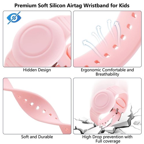 Waterproof Airtag Bracelet for Kids,2 Pack Hidden Airtag Wristband Kids,Anti-... - Photo 2 sur 6