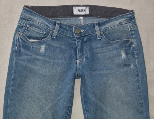 Pantalones de mezclilla recortados para mujer Jimmy Jimmy Premium talla 24 azul en apuros con elásticos - Imagen 2 de 9