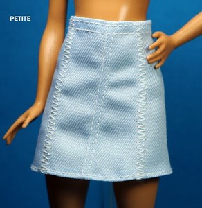 Barbie Fashionista 122 Light Blue Denim Skirt PETITE REGULAR