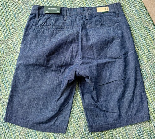 ¡NUEVO CON ETIQUETAS! Pantalones Cortos AG Adriano Goldschmied-Hombre 32-Cáñamo Chino-El Cañón Corto Golf-Azul - Imagen 9 de 10