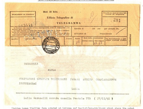 BOIC BA GB 10s HIGH VALUE OVERPRINT Eritrea 1950 Telegram ITALY Scarce Usage - Picture 3 of 9