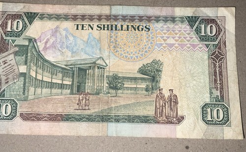 3 billetes de chelines vintage del Banco Central de Kenia 1 x 20 (1984) 2x10 (1989+92) - Imagen 5 de 8