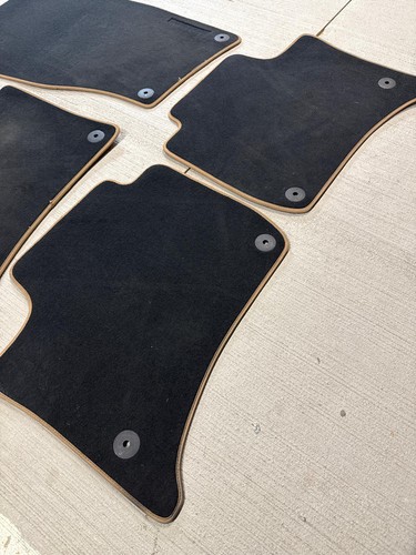 2011-2018 PORSCHE CAYENNE 958 BLACK TAN FLOOR MAT SET OF 4 GENUINE OEM FAST SHIP - Picture 9 of 9