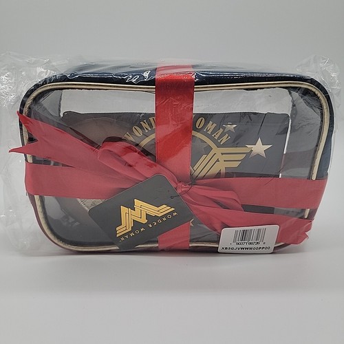 Wonder Woman Cosmetic Bag Gift Set Make Up Case Coin Purse Stars DC Comics Pouch - Picture 3 of 4