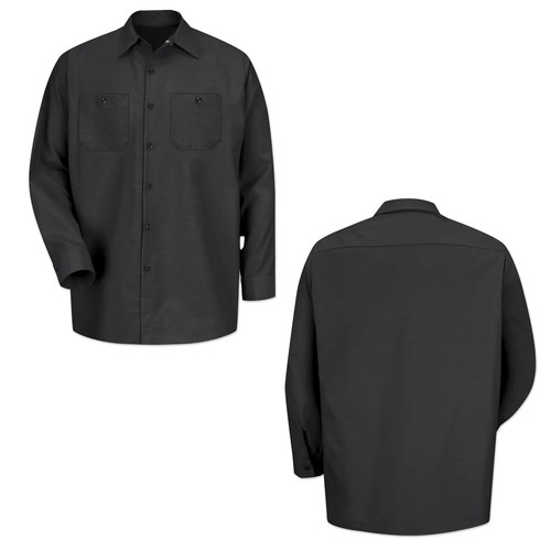 Red Kap Work Shirt Solid Color 2 Pocket Men's Industrial Uniform Long Sleeve - Picture 25 of 41