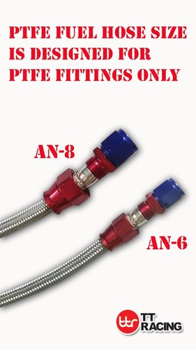 5/16" STAINLESS STEEL -6AN AN6 PTFE OIL Ethanol Fuel HOSE 1M Meter 3.3FT - Picture 2 of 4
