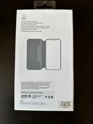Genuine Original Apple Leather Folio iPhone XS Max Case Cover - Black - Picture 6 of 6
