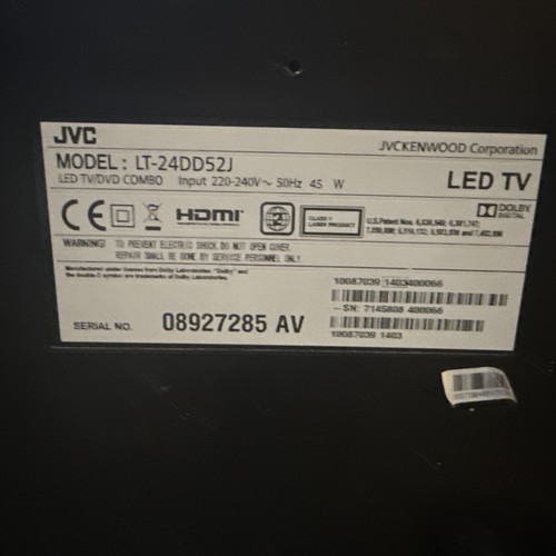 JVC LT-24DD52J 24" LED TV/DVD COMBO (NO STAND) - Picture 10 of 20