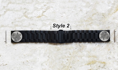 Roses Floral Engraved Band for Garmin Forerunner 570 47mm and Vivoactive 4 B-RS1 - Picture 13 of 13