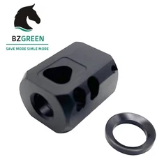 1/2×28 Thread Muzzle Brake Anodized Black For 9mm Glock Free Crush Washer