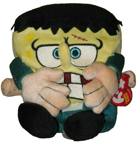 Ty Beanie Baby SPONGEBOB SQUAREPANTS FRANKENSTEIN MWMTs Plush Stuffed Animal Toy - Picture 7 of 7