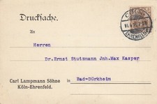 Cologne-Ehrenfeld, Postcard 1913, Carl Lampmann Söhne Corrugated Paper Factory