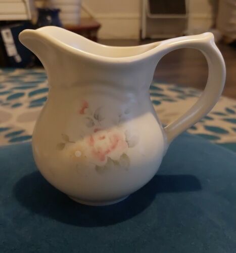 Pfaltzgraff Tea Rose Pink Floral Rose Creamer Pitcher USA Stoneware EUC - Picture 3 of 5