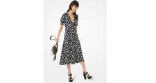 Michael Kors Petal Viscose Dress Black Size XS 1500