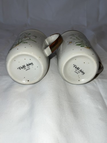 2-Vintage Field Daisy No. 203 8" Stoneware 8 oz. Coffee Tea Mug Cup Japan - Picture 6 of 7