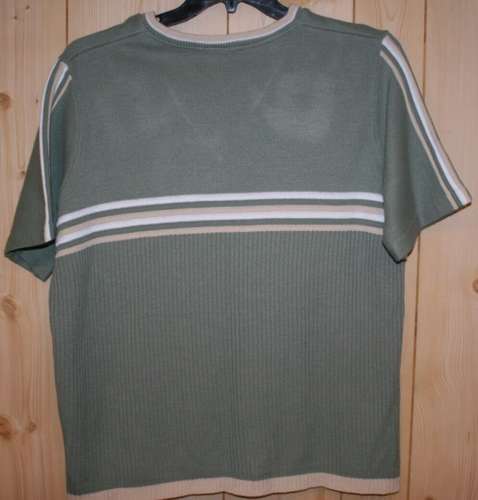 Carolina Colours Green Knit Sweater Short Sleeve V-neck size 14/16 (M/L) - Picture 4 of 6