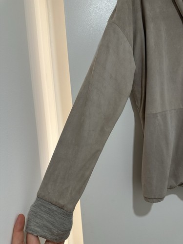 Brunello Cucinelli $7,100 Womens Gray Suede Zip Up Jacket Size M US 6 IT 42 - Picture 12 of 23