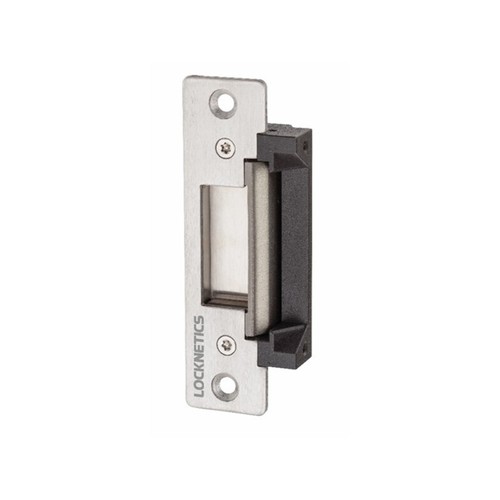 CS750-32D Cylindrical strike 3/4" deep 12 / 24V with 2 faceplates - Satin Stain - Picture 3 of 4