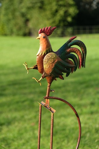Cockerel Bird Rocking Balancing Garden Ornament Decoration Flying Rocker Stake - Picture 3 of 12