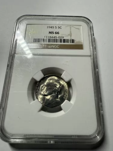 1945-S 5c Jefferson Silver War Nickel MS66 NGC Certified