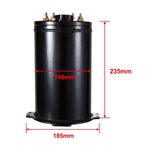 Serbatoio sovratensione carburante alluminio 2,6 L per pompe carburante gemelle 40 mm 8 porte AN 2,8 L per singole - Foto 7 di 7