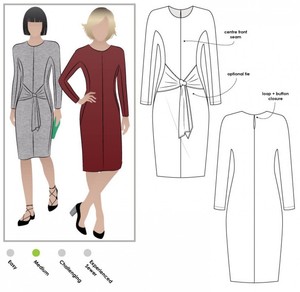 MLDK019S-M Style Arc Ladies Sewing Pattern Lea Knit Wrap Dress