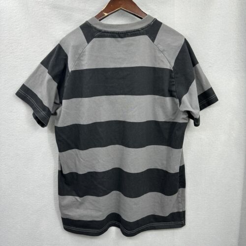 G Star Raw Shirt Mens XL Gray Striped Short Sleeve Designer Crew Neck Preppy - Picture 9 of 13