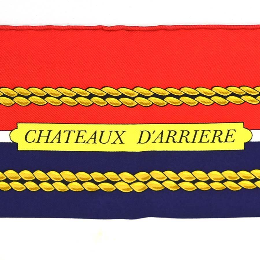HERMES エルメス カレ90 CHATEAUX DARRIERE レッド Auth HERMES Carre 90 CHATEAUX DARRIERE Scarf Red/Multicolor
