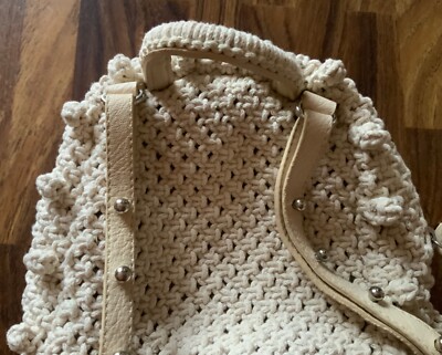 Zara Basic Collection Medium Macrame Type Backpack Faux  display picture 2