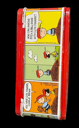 Peanuts Lunch Box Schulz 1973 Charlie Brown Snoopy aiuto psichiatrico senza thermos - Foto 9 di 22