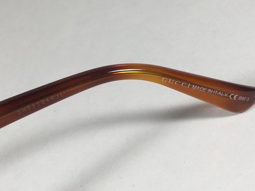 Gucci GG 3820/S 0561E Round Sunglasses Demi Orange Havana Frame Gray Green Lens - Picture 9 of 12