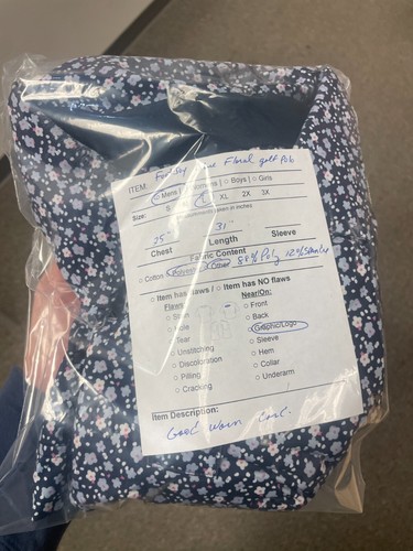 FootJoy FJ Polo Golf Shirt Large Blue Flower All Over Print AOP Performance - Picture 8 of 8