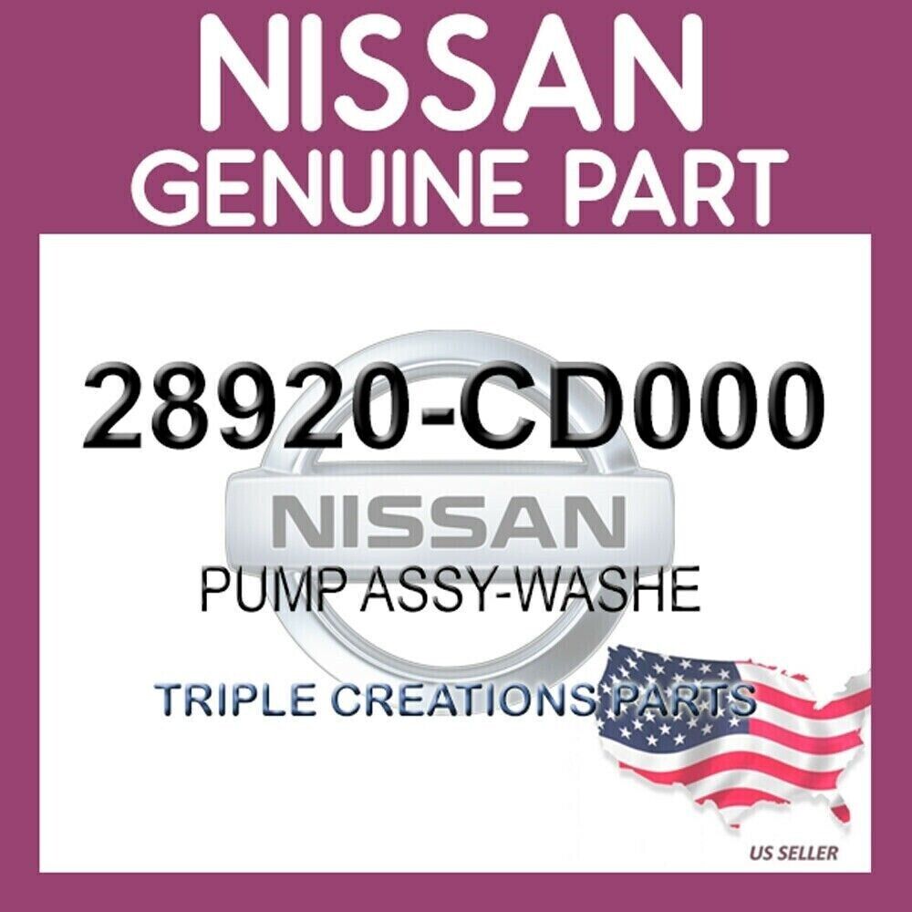 Genuine Nissan 28920-Cd000 Pump Assy-Washer 28920Cd000 OEM
