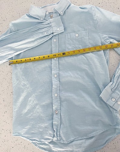 Weatherproof Vintage Men's Long Sleeve Twill Shirt M Crystal Blue Button Down - Picture 8 of 10