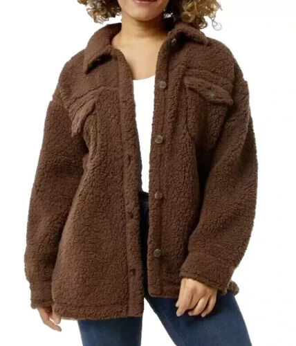 32 DEGREES Women's Cozy Fleece Shirt Jacket Oversized, Brown, Size XL/XXL, Nwts - Picture 3 of 6