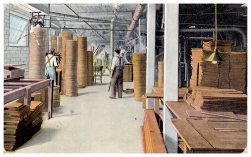 Postcard Department of A Wood Veneer Factory Lorain Ohio OH Posted 1912 Antique - Picture 1 of 3