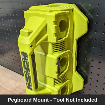 Tool Storage - Pegboard Mount For Ryobi One+ 18v PCG006 6 Battery Fast Charger