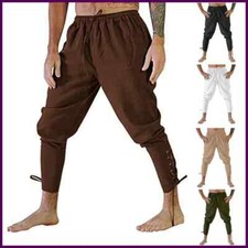 Pirate Pant Viking Costume for Men Renaissance Medieval Pants Drawstring Shorts