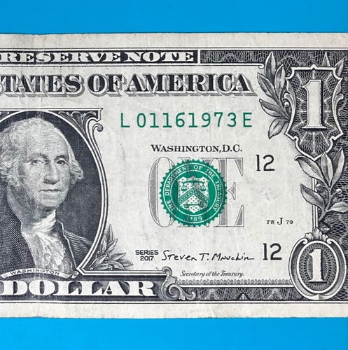 January 16, 1973 (L 01161973 E) BIRTHDAY Note $1 One Dollar Bill - Picture 1 of 4