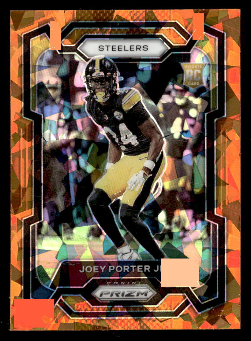 Joey Porter Jr. 2023 Panini Prizm Orange Ice Rookie Card #386 Steelers